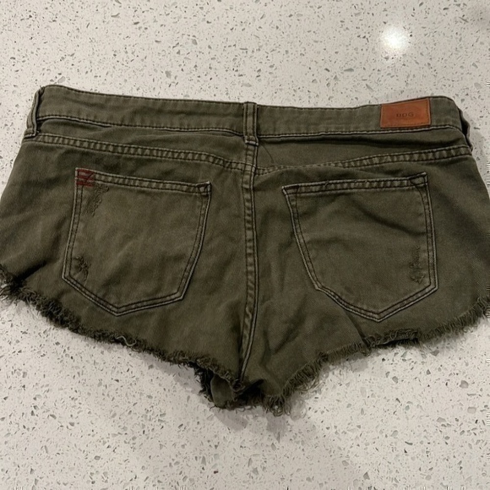 BDG Olive Green Jean Low rise Shorts - Picture 6 of 7